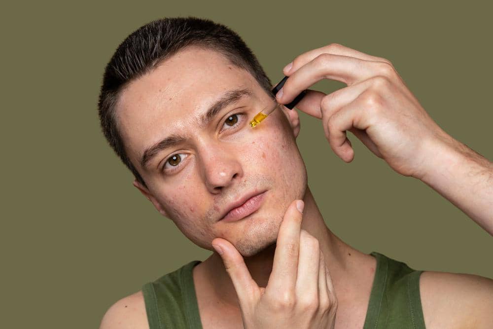 ilustrasi serum dan essence cowok