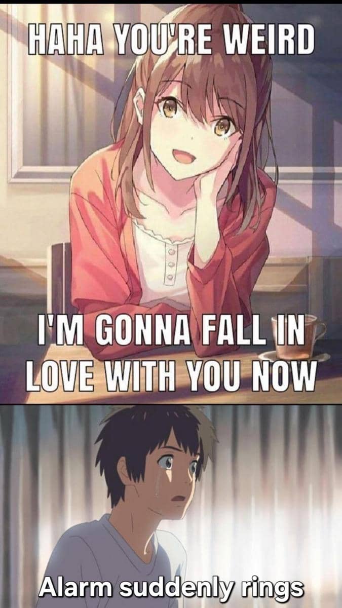 meme anime tentang alarm