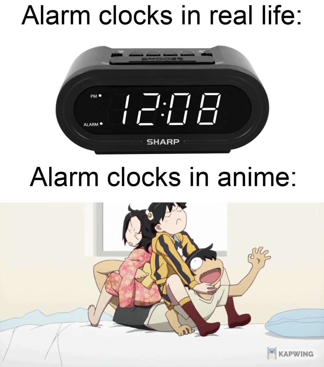 meme anime tentang alarm