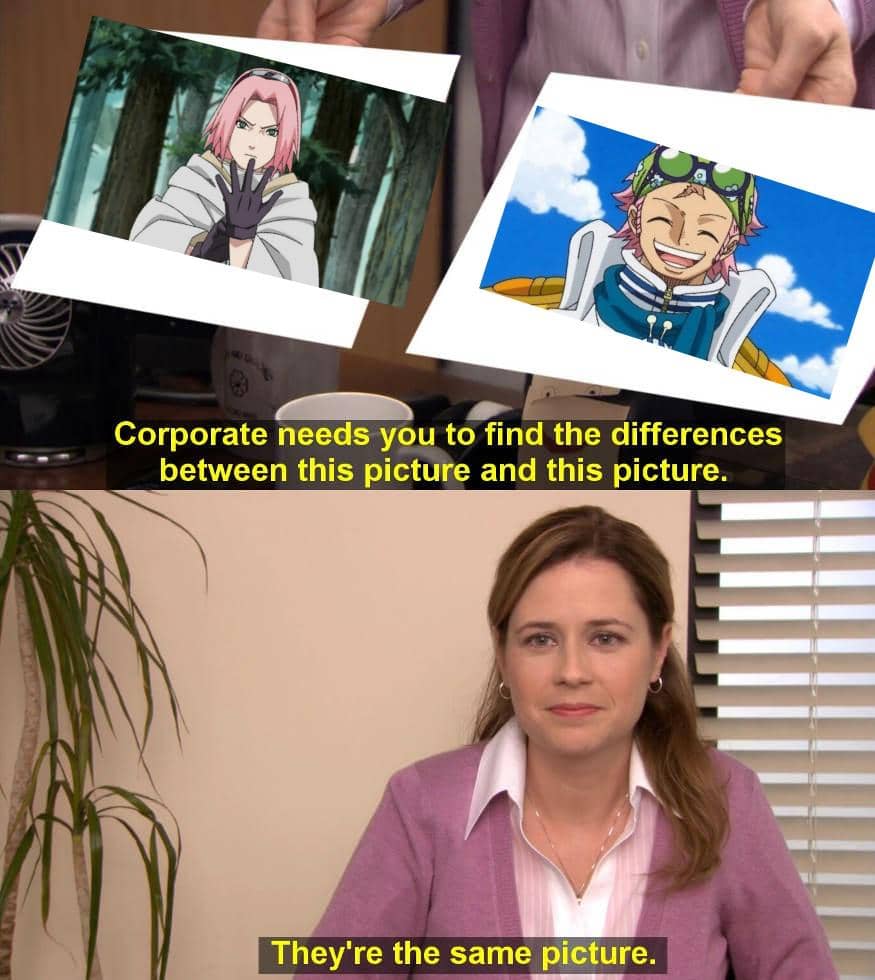 meme rambut karakter One Piece