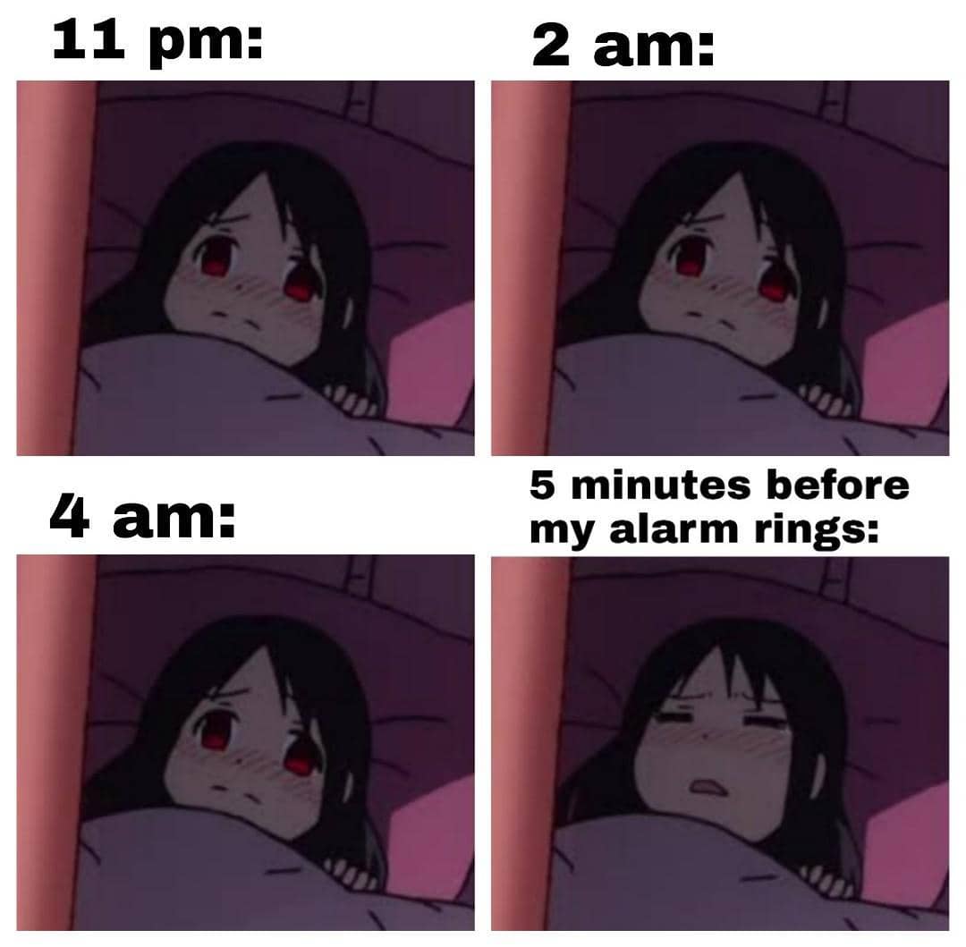 meme anime tentang alarm