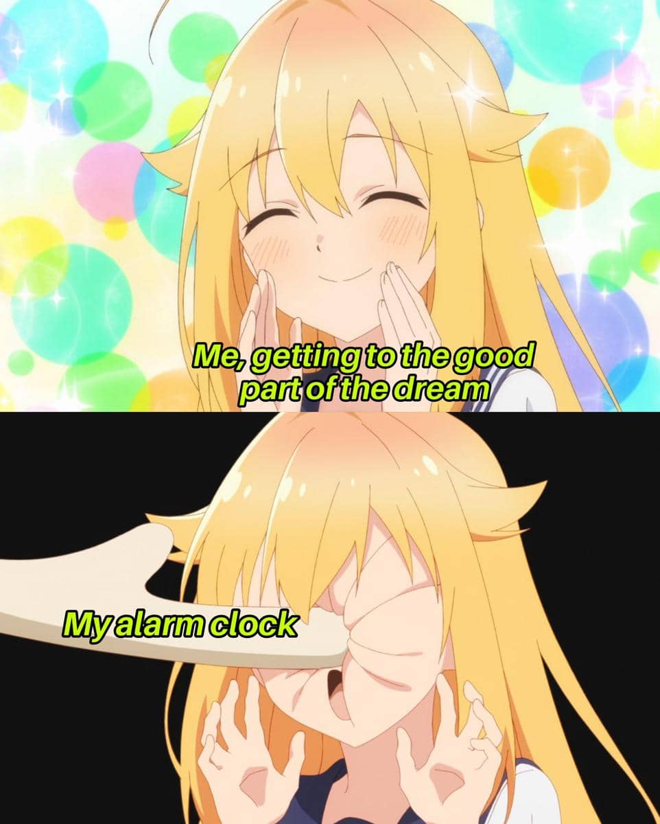 meme anime tentang alarm