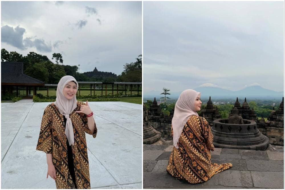 Ayana Moon belajar sejarah di Candi Borobudur Magelang