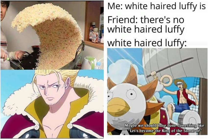 kolase meme rambut karakter One Piece