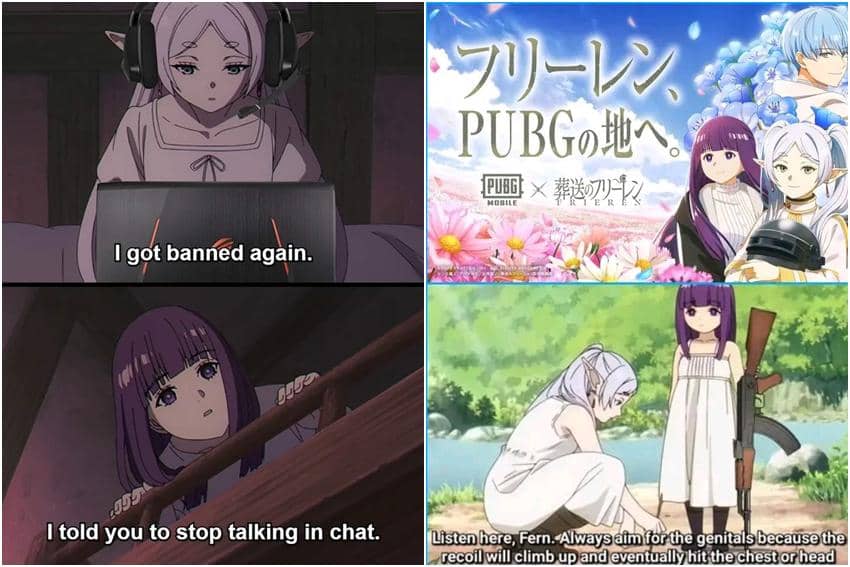 kolase meme Frieren dan Fern