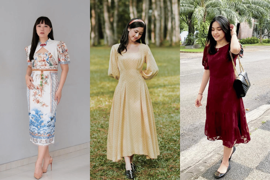 dress kasual untuk Imlek