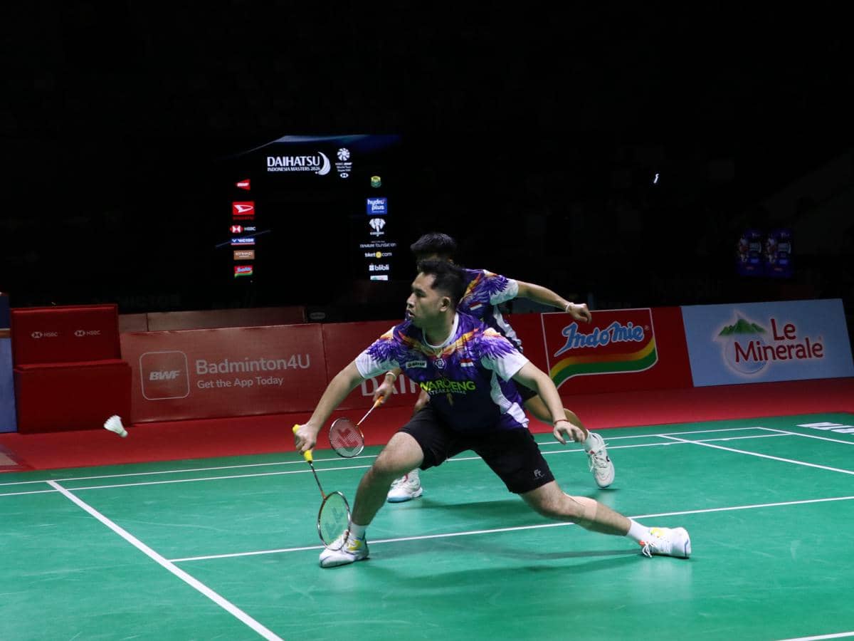 Sabar Karyaman Gutama/Moh. Reza Pahlevi Isfahani kalahkan wakil Malaysia di perempat final Indonesia Masters 2026.