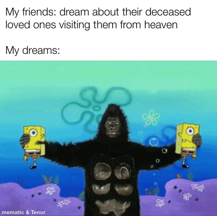 meme SpongeBob tentang mimpi