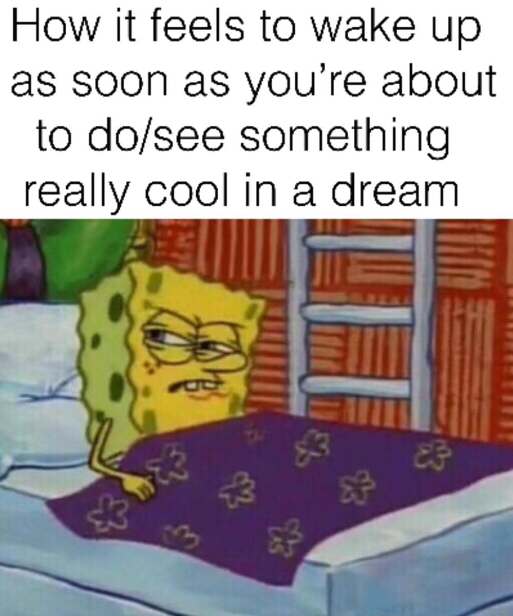 meme SpongeBob tentang mimpi