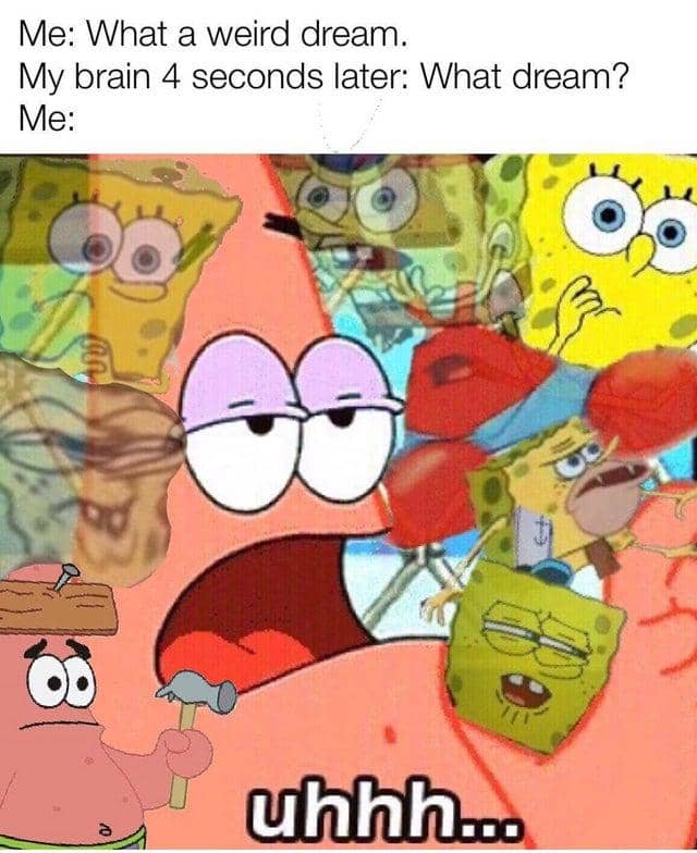 meme SpongeBob tentang mimpi