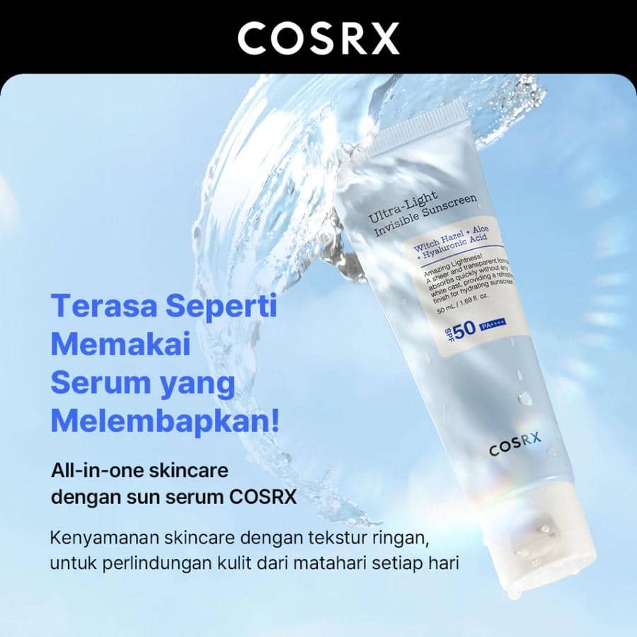 COSRX Ultra-Light Invisible Sunscreen SPF50 (shopee.co.id/COSRX Indonesia Official Shop)