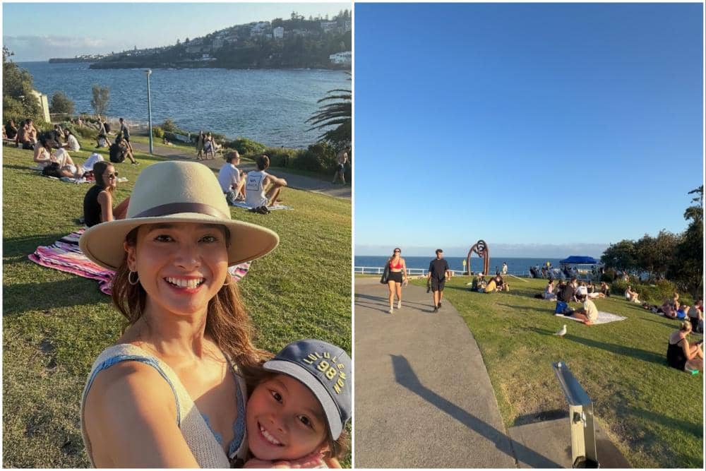 Acha Septriasa dan anak jalan-jalan dari Clovelly ke Coogee.