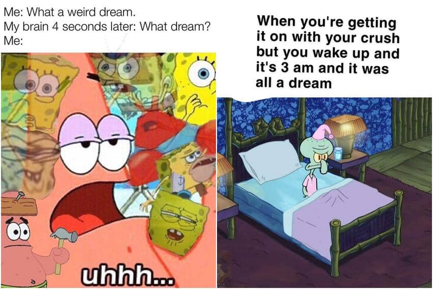 kolase meme SpongeBob tentang mimpi