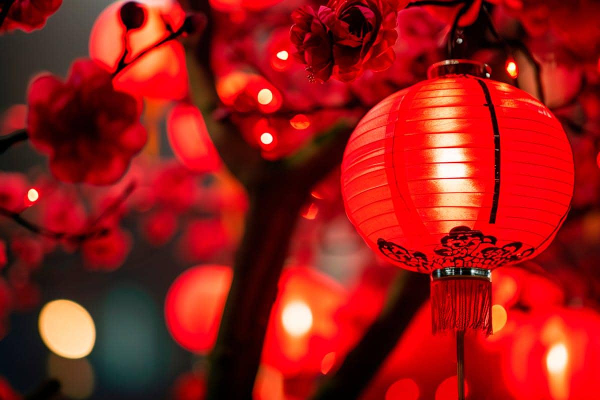 ilustrasi lampion mini Imlek