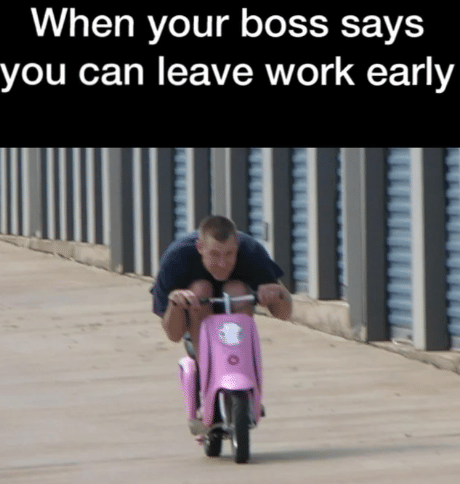 meme pulang kerja lebih awal
