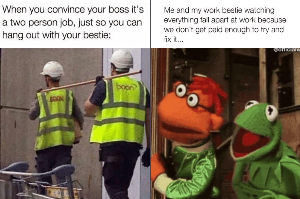 meme bestie di tempat kerja