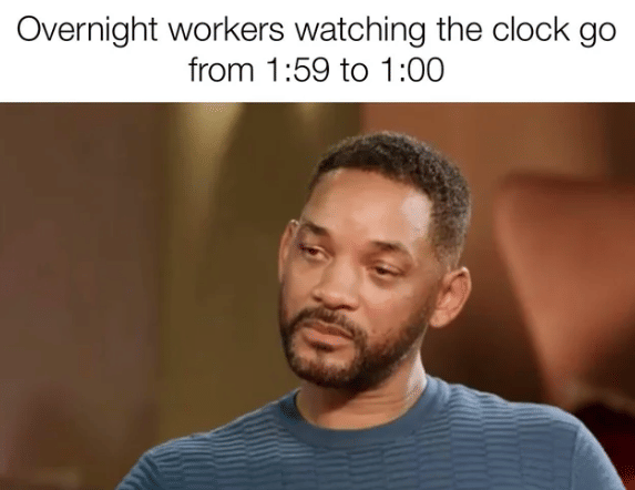 meme kerja sampai larut malam