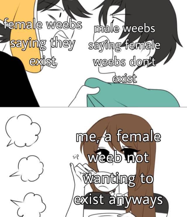 meme anime tentang cewek wibu