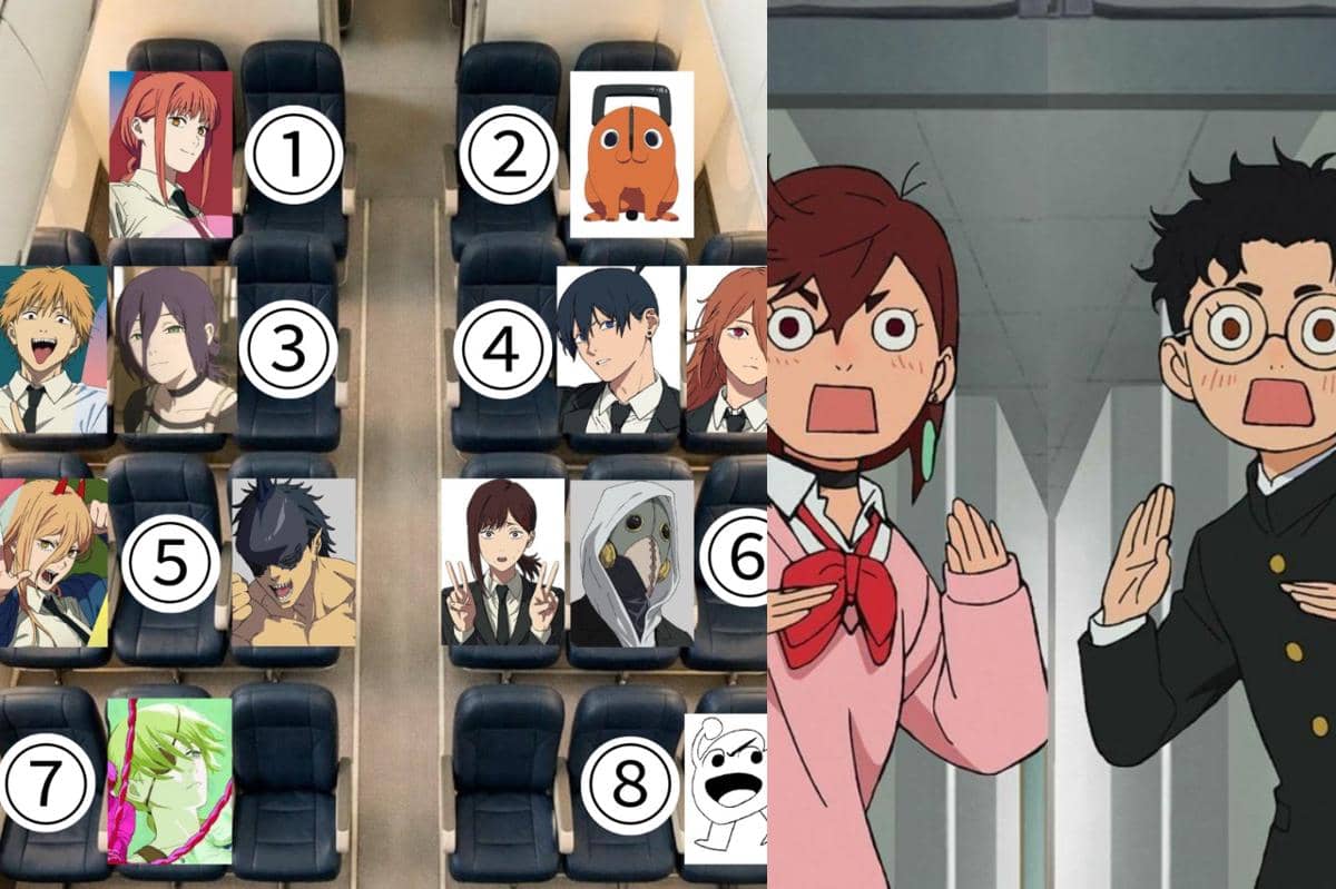 meme pilih kursi pesawat bareng anime 