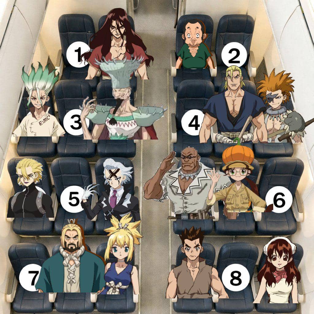 meme pilih kursi pesawat bareng anime
