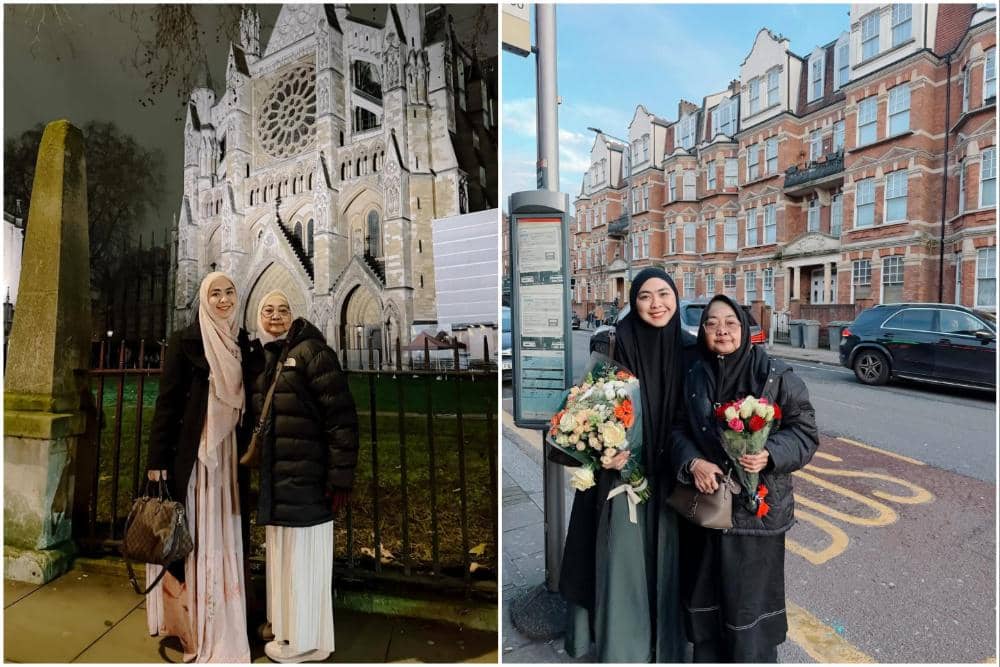 Oki Setiana Dewi ajak ibunda jalan-jalan di London.