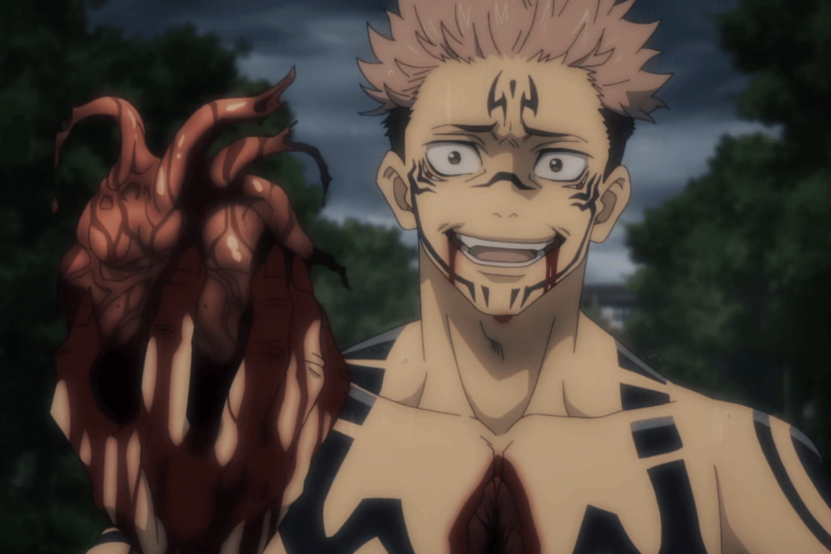 Sukuna memegang jantung Yuji.