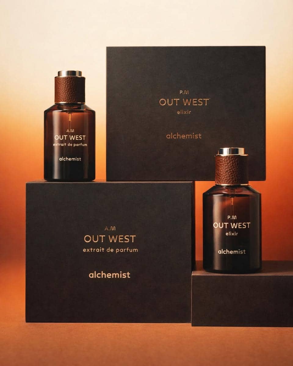 Kemasan parfum Out West oleh Alchemist Fragrance