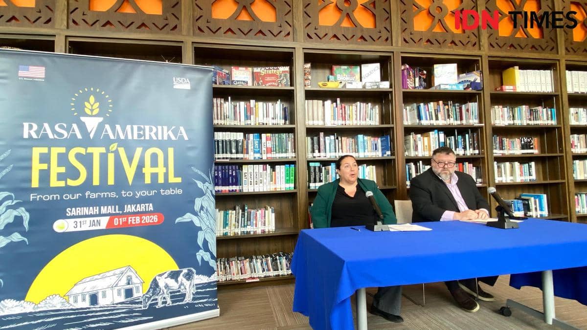 Agricultural Counselor USDA FAS, Lisa Ahramjian dalam press briefing Rasa Amerika di Kedubes AS Jakarta.