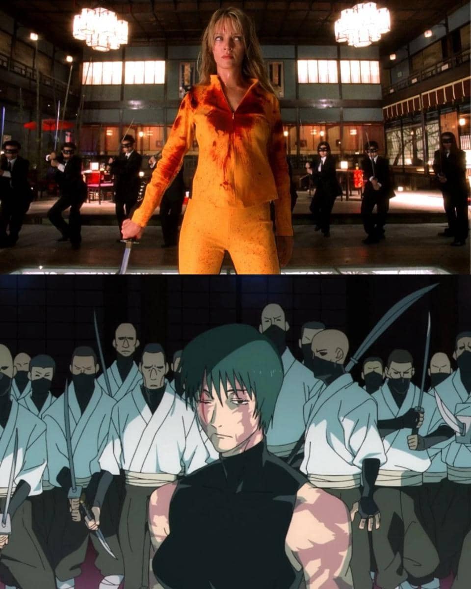 cuplikan film Kill Bill dan anime Jujutsu Kaisen