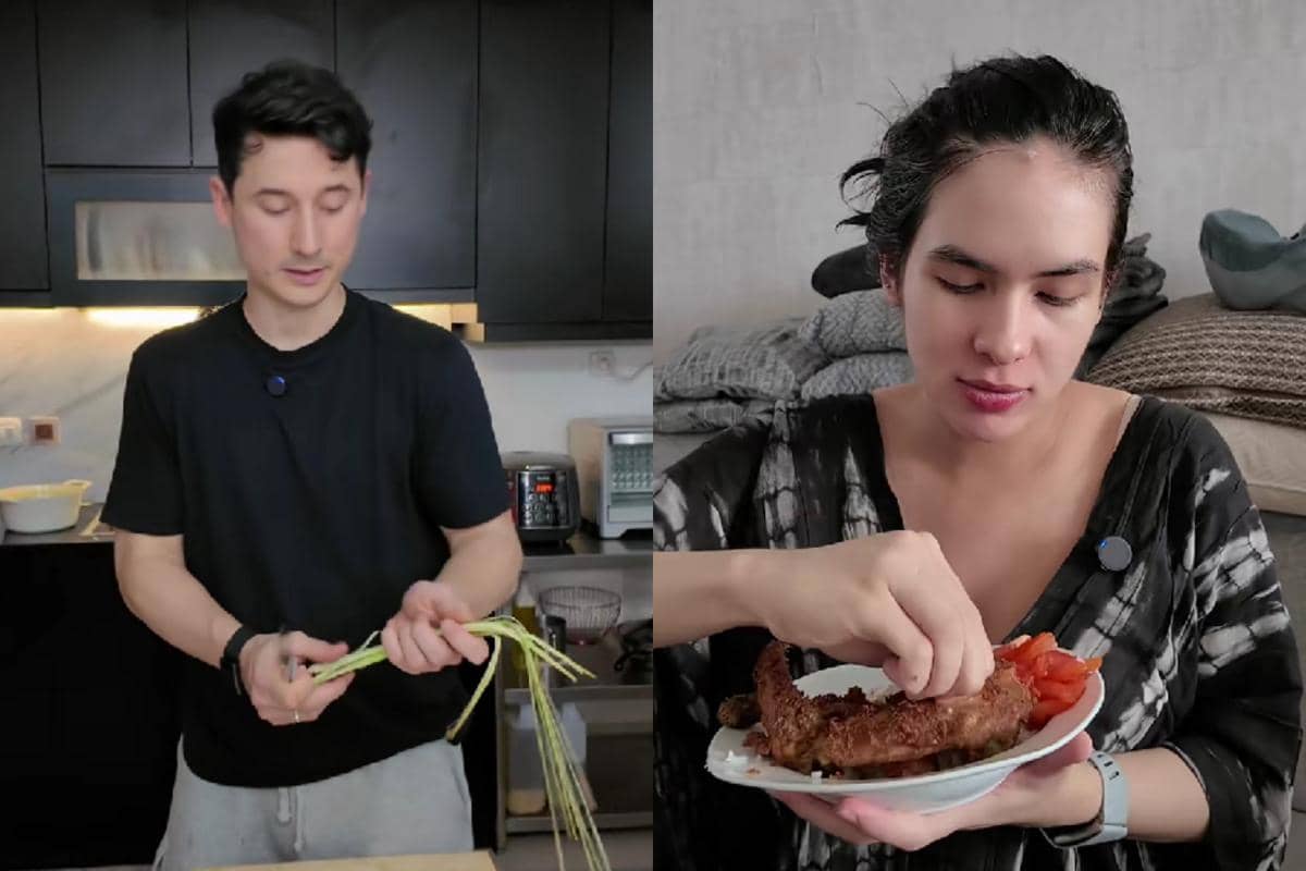 Tangkapan layar Nino Fernandez masak untuk istri tercinta, Steffi Zamora