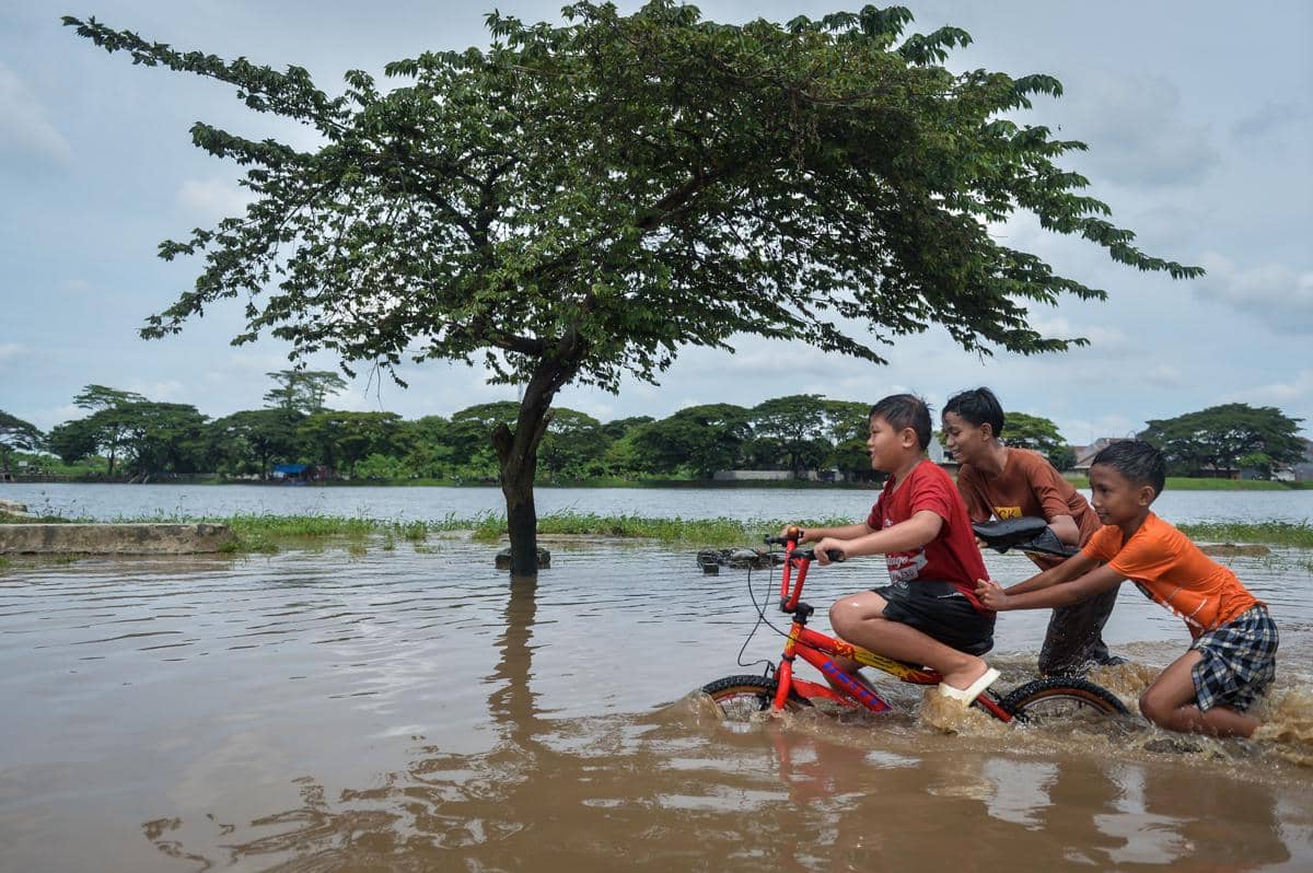 Ilustrasi banjir di musim hujan 