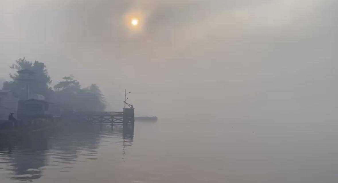 Penampakan kabut asap di Kalbar.
