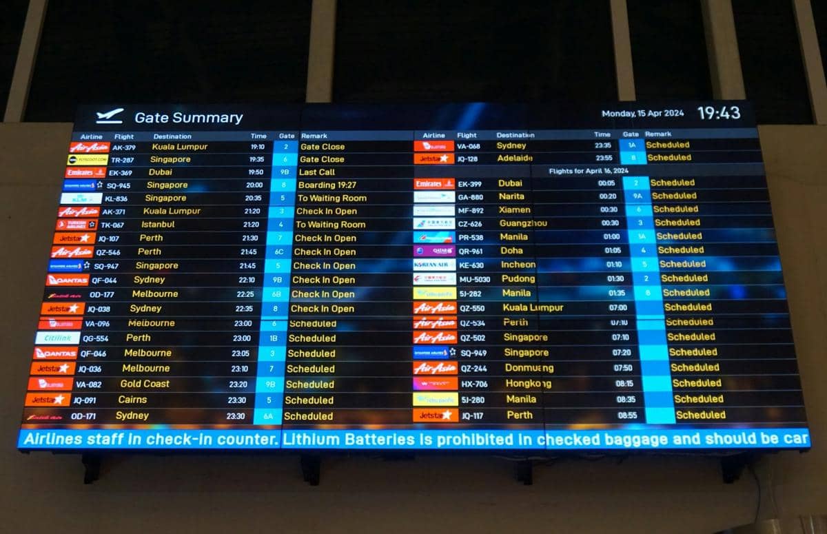 ilustrasi papan informasi di bandara