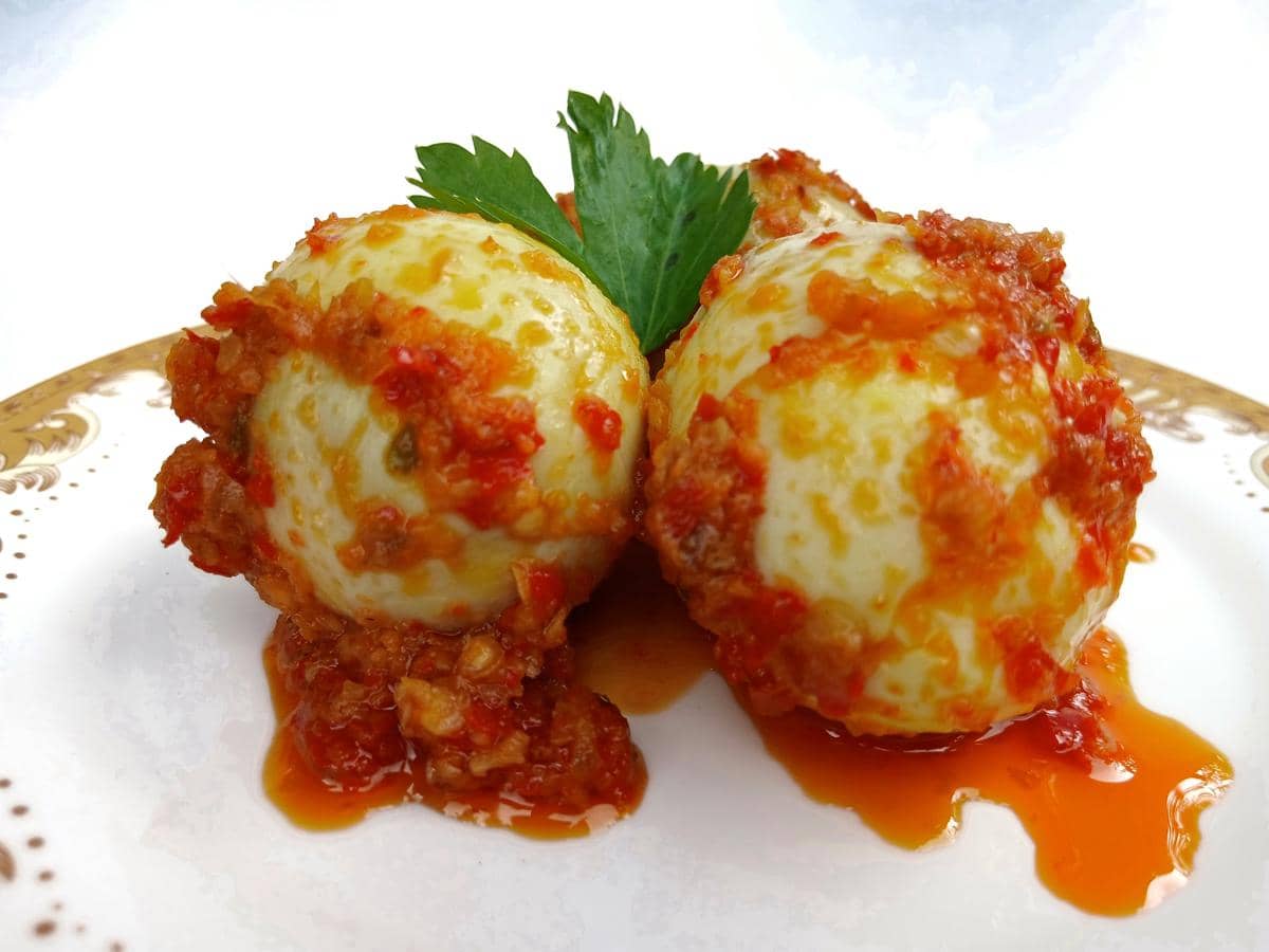 ilustrasi telur balado aroma jeruk