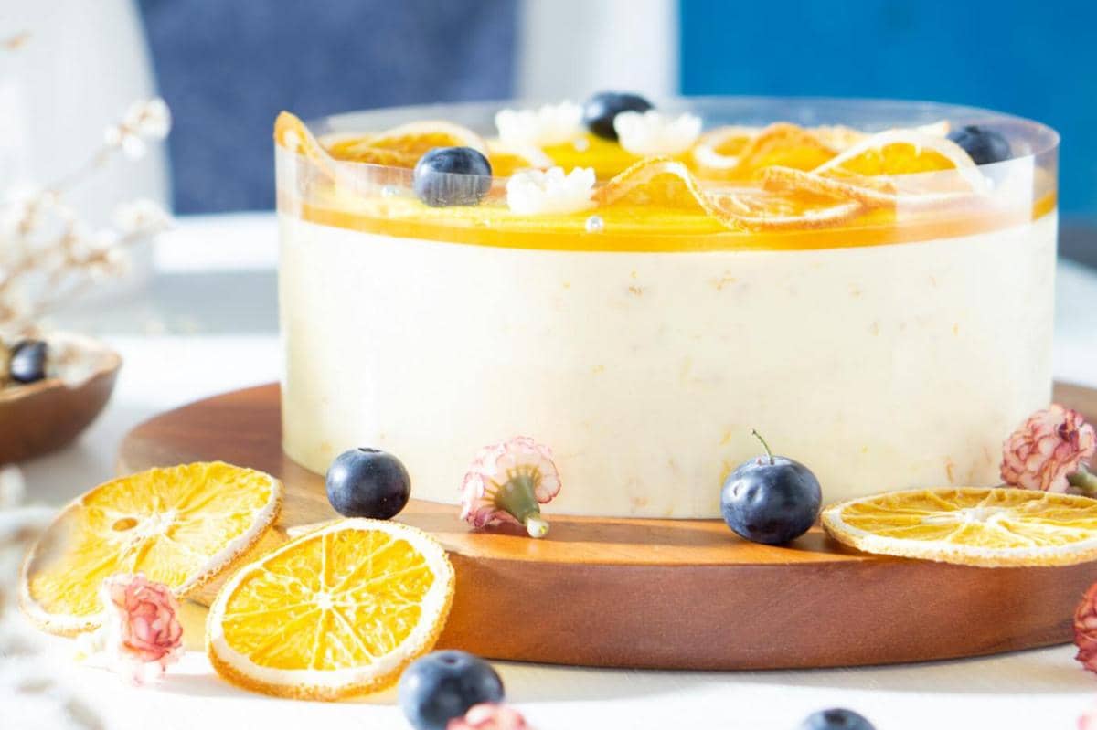 ilustrasi puding busa jeruk