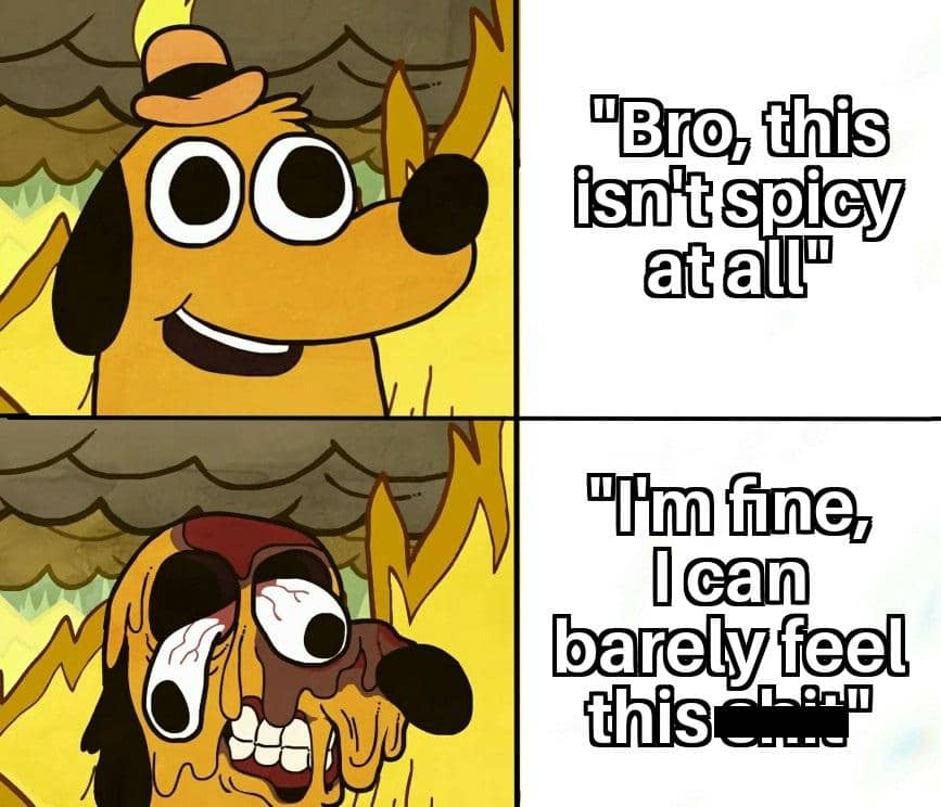 meme kartun tentang makanan pedas