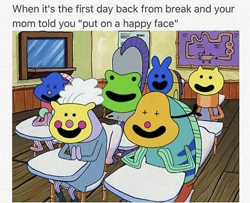 meme kartun hari pertama sekolah