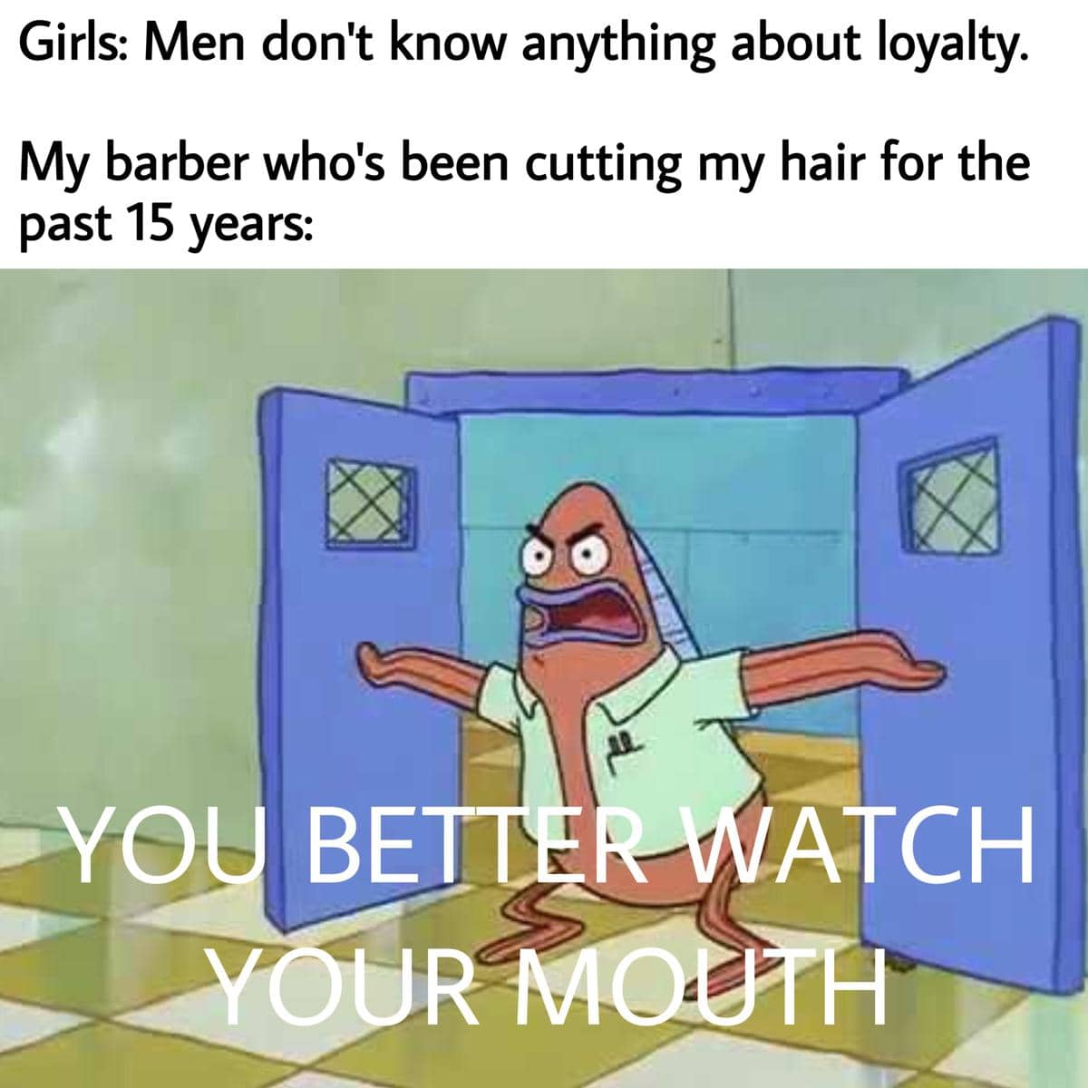 meme kartun tentang barbershop