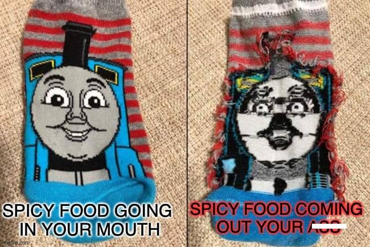 meme kartun tentang makanan pedas