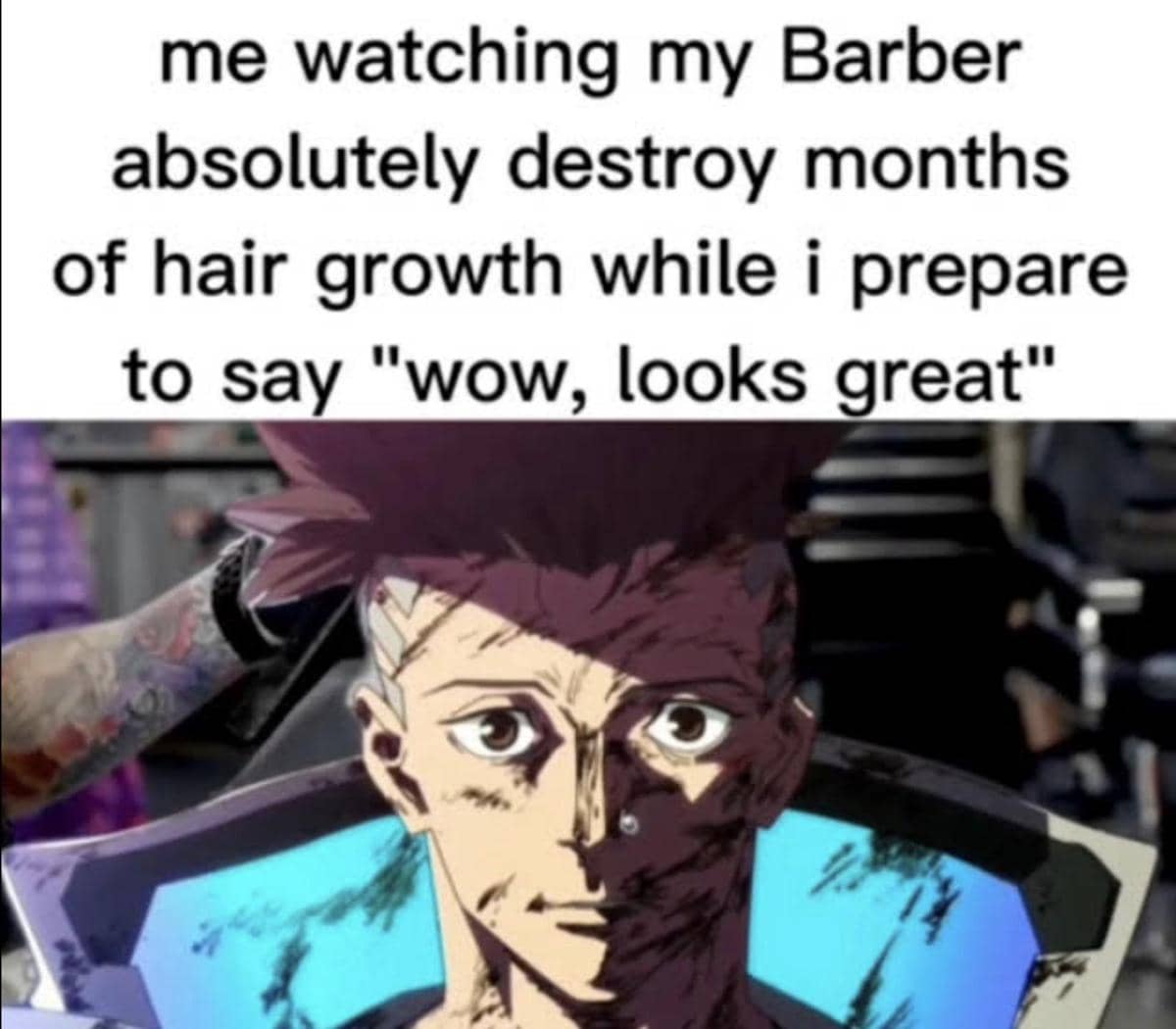 meme kartun tentang barbershop