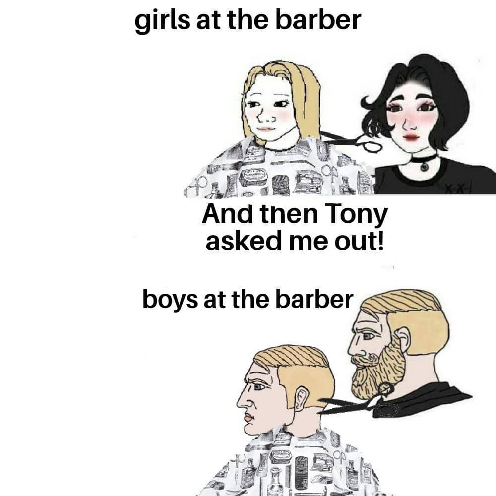 meme kartun tentang barbershop