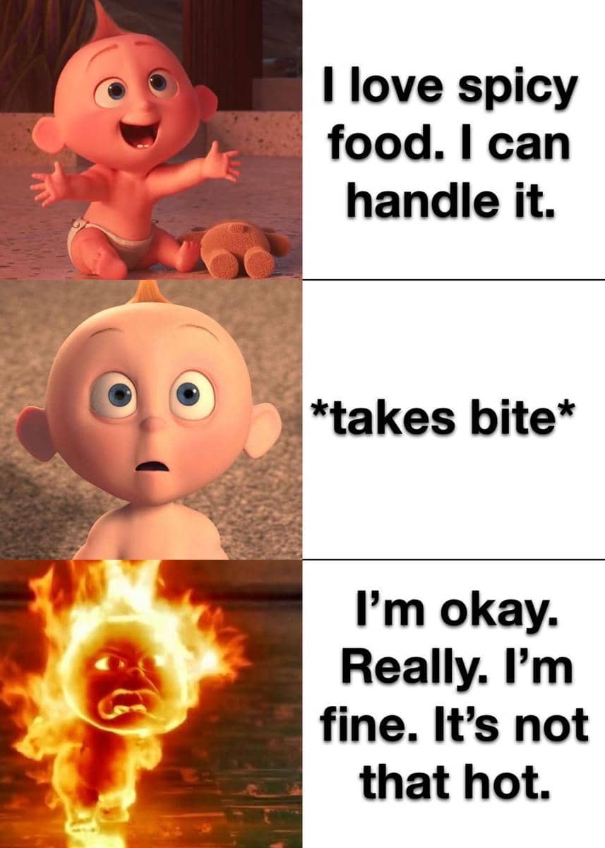 meme kartun tentang makanan pedas