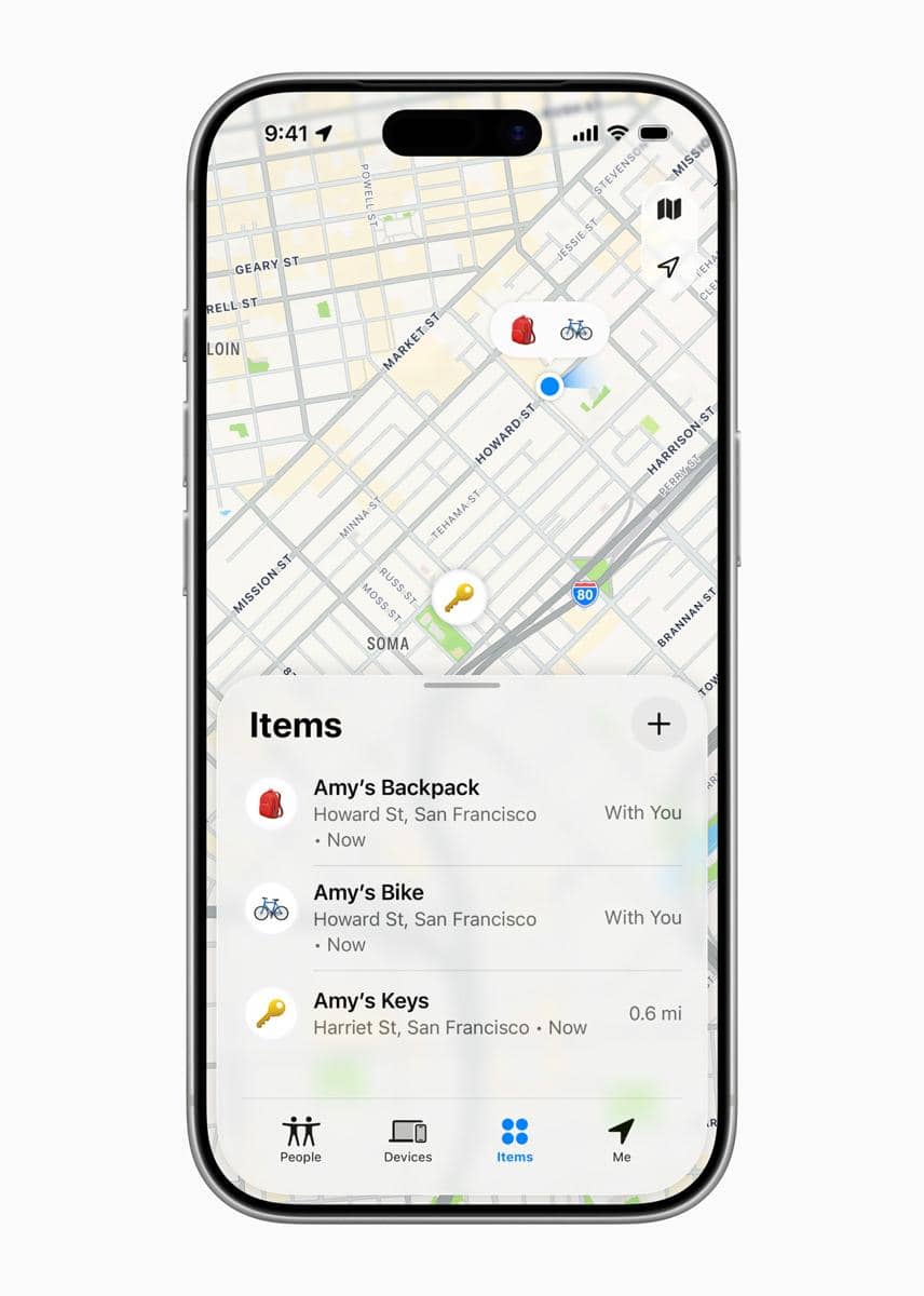 ilustrasi fitur pelacakan lokasi barang di AirTag