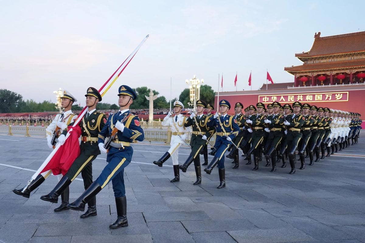 Upacara Peringatan ke-76 Republik Rakyat China pada 1 Oktober 2025 di Lapangan Tian'anmen, Beijing. (twitter.com/SpoxCHN_MaoNing)