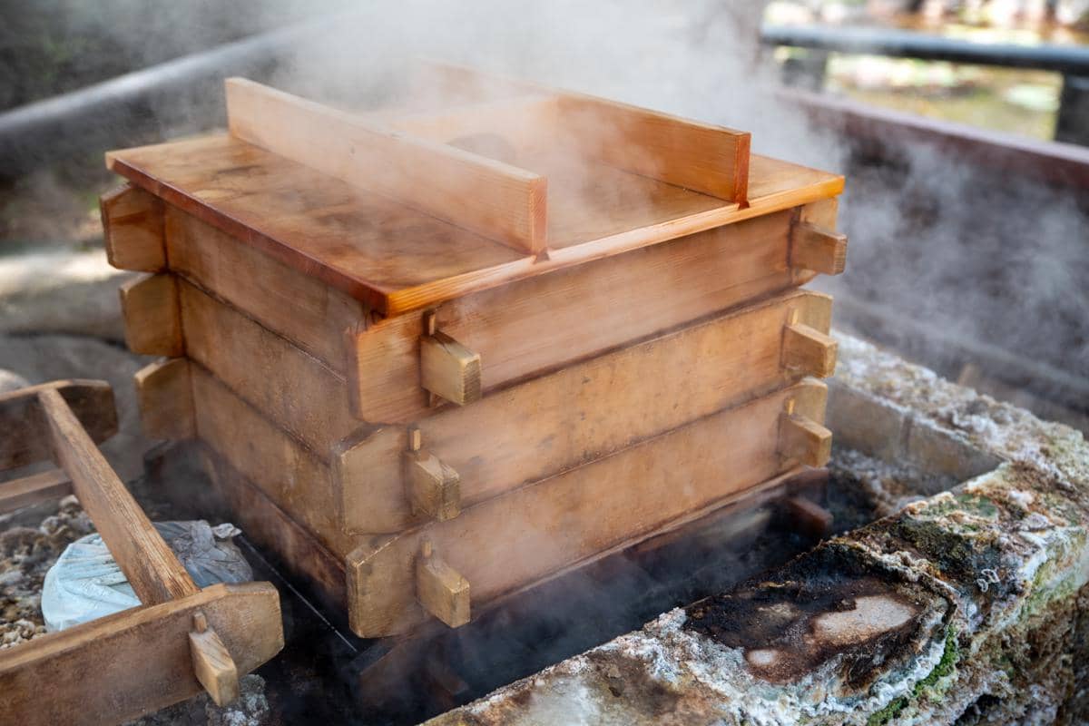 ilustrasi memasak dengan metode seiromushi