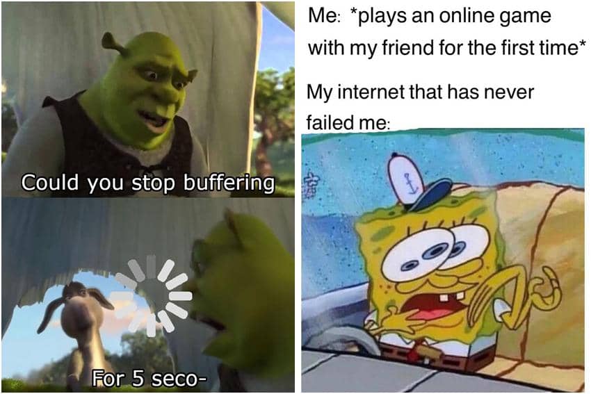 kolase meme kartun tentang internet lemot