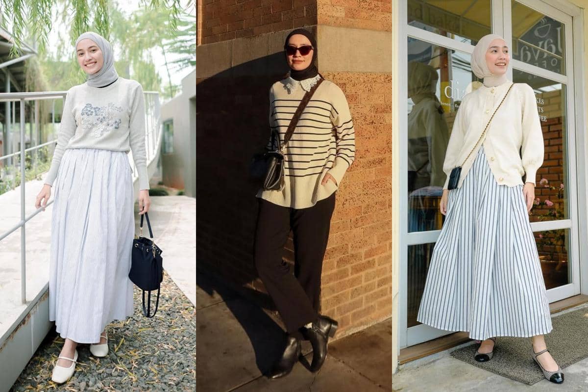 padu padan knitwear ala Mega Iskanti 