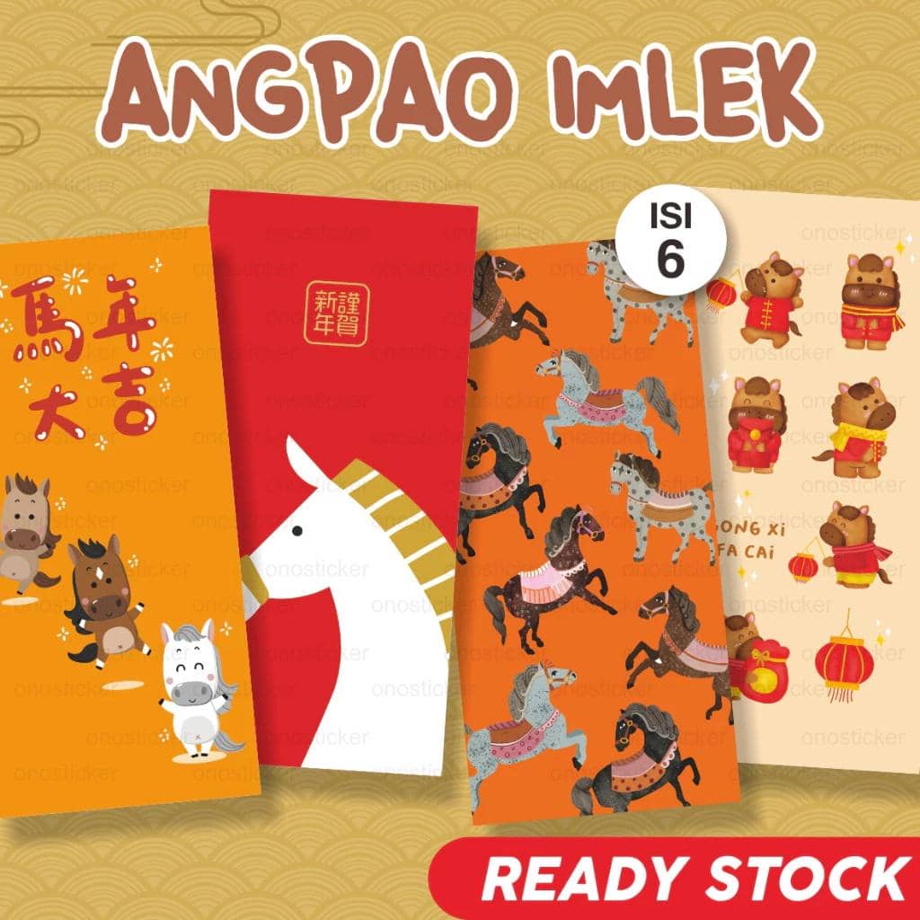 Ilustrasi angpao Imlek (Shopee/onostickerofficial)