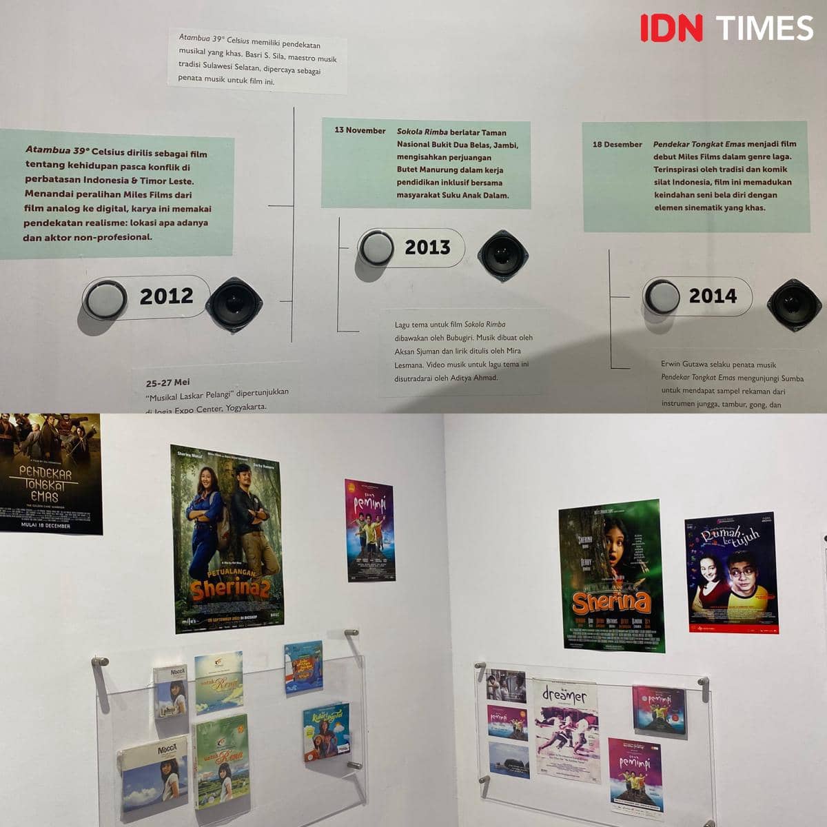 suasana pameran “Musik Miles Films: 30 Tahun Mendengar Terdengar” di Lokananta