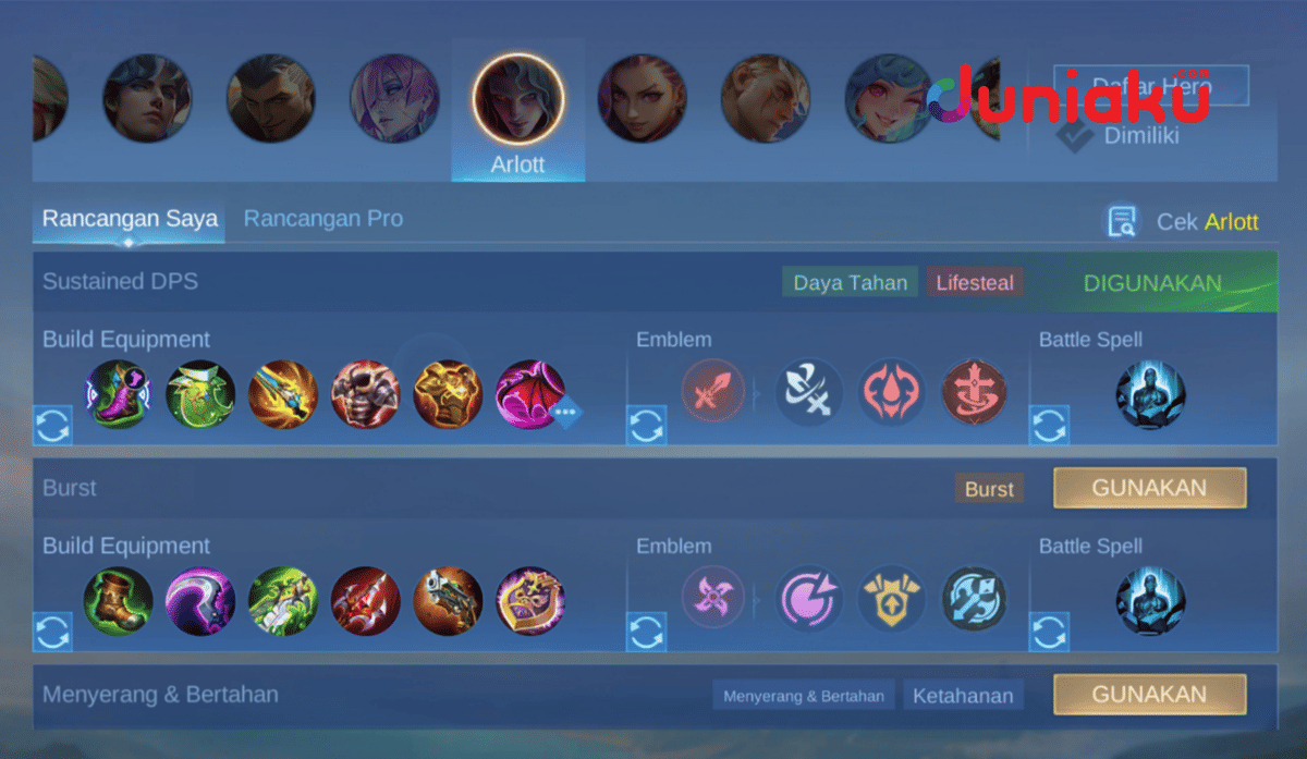 Build Arlott (Dok. Moonton/Mobile Legends)